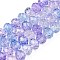 Transparent Glass Beads Strands, Faceted(32 Facets), Rondelle<P>Please Note: Because these beads are made in different batches, the color could be slightly different from one batch of beads to the next, Medium Purple, 8x6.5mm, Hole: 1.2mm, about 63pcs/strand, 15.55''(39.5cm)