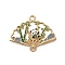 Rack Plating Panda Theme Alloy Enamel Pendants, Golden, Fan, 23x29x1.3mm, Hole: 2mm