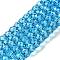 Transparent Glass Beads Strands, Faceted, Barrel, Deep Sky Blue, 8x6mm, Hole: 1.2mm, about 64pcs/strand, 14.96''(38cm)