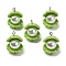 Opaque Resin Pendants, with Iron Loops, Shell Shape, Yellow Green, 20x18mm, Hole: 2mm