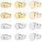 SUNNYCLUE 24Pcs 6 Style Adjustable 304 Stainless Steel Pad Ring Settings, Flat Round, Golden & Stainless Steel Color, Tray: 8~12mm, US Size 6 1/2(16.9mm), 4Pcs/style