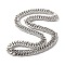 Iron Cuban Link Chain Necklaces for Women Men, Platinum, 17.72 inch(45cm), Link: 12x10x1.8mm