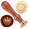 Wax Seal Stamp Set, Golden Tone Sealing Wax Stamp Solid Brass Head, with Retro Wood Handle, for Envelopes Invitations, Gift Card, Dragon, 83x22mm, Stamps: 25x14.5mm