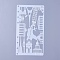 Plastic Drawing Painting Stencils Templates, for Painting on Scrapbook Fabric Tiles Floor Furniture Wood, Building, White, 17.4x9.6x0.02mm