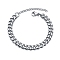 Stainless Steel Cable Chain Braclets, Stainless Steel Color, 7-1/8 inch(18cm)