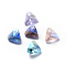 Glass Rhinestone Charms, Faceted, Triangle, Mixed Color, 7.5x8x4.3mm, Hole: 1mm