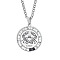 Non-Tarnish Unisex 201 Stainless Steel Constellation Pendant Necklaces, with Curb Chains, Laser Engraved Pattern, Flat Round, Cancer, 13.19 inch(335mm) 