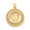 Brass Micro Pave Clear Cubic Zirconia Pendants, Gesture, Real 18K Gold Plated, 21x18x2mm, Hole: 3mm