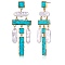 Synthetic Turquoise Rectangle Chandelier Earrings, Natural Pearl Long Drop Earrings with Alloy Pins, Turquoise, 82x29mm, Pin: 0.6mm