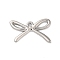 Rack Plating Alloy Pendants, Cadmium Free & Lead Free, Bowknot, Platinum, 13x21x1.4mm, Hole: 2mm