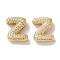 Rack Plating Brass Micro Pave Cubic Zirconia Slide Charms, Long-Lasting Plated, Lead Free & Cadmium Free, Real 18K Gold Plated, Letter, Letter Z, 14x11x4.5mm, Hole: 10.5x1.4mm