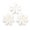 Natural Freshwater Shell Pendants, Flower Charm, Floral White, 35.5x35.5x3mm, Hole: 1.6mm