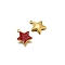 Stainless Steel Pendants, with Rhinestone, Star Charm, Golden, Light Siam, 13mm