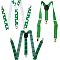 CHGCRAFT 3Pcs 3 Style Adjustable Polyester Y-Shaped Heavy Duty Suspenders, with 3 Iron Clips, for St.Patrick's  Day, Mixed Color, 400~1000x25~35x1.5mm, 1pc/style