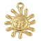 Ion Plating(IP) 304 Stainless Steel Pendants, Sun Charm, Real 14K Gold Plated, 16.5x13x1.5mm, Hole: 1.4mm