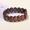 Natural Brecciated Jasper Oval Bead Stretch Bracelets for Men Women, Inner Diameter: 2-3/8 inch(6cm)