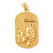 316L Surgical Stainless Steel Big Pendants, Real 18K Gold Plated, Oval with Constellations Charm, Gemini, 53x29x4mm, Hole: 8x5mm