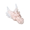 Dragon Resin with Natural Rose Quartz Chips Inside Display Decorations, Figurine Home Decoration, 60x90x40mm