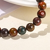 Natural Green Ocean Agate Round Stretch Bracelets for Women PW-WG91270-03-4