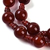 Natural Carnelian 3-Hole Guru Beads Strands G-H064-E08-03A-4