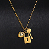 Heart & Key & Lock Stainless Steel Pendant Necklaces AR9814-1-3