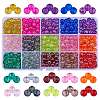 450Pcs 15 Colors Drawbench Transparent Glass Beads Strands GLAD-SZ0001-01-1
