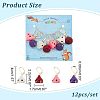 12Pcs 4 Colors Resin Teardrop with Cartoon Face Pattern Charms Locking Stitch Markers HJEW-PH01513-3