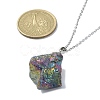 Natural Mixed Gemstone Nugget Pendant Necklace with 304 Stainless Steel Chains NJEW-JN04385-4
