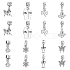 CHGCRAFT 16Pcs 8 Styles Rack Plating Alloy Crystal Rhinestone European Dangle Charms FIND-CA0007-73-1