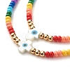 Adjustable Evil Eye Braided Bead Bracelets Set BJEW-JB07523-4