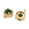 Brass Pave Cubic Zirconia Connector Charms KK-D093-09G-04-2