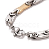 Vacuum Plating 304 Stainless Steel Bar Link Chains Bracelet STAS-E160-01GP-3