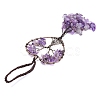 Wire Wrapped Chips Natural Amethyst Big Pendant Decorations HJEW-H057-01A-3