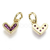 Brass Micro Pave Cubic Zirconia Charms KK-N227-33G-NF-2