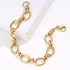 Stainless Steel Oval Link Chain Bracelet KM2112-1-2