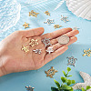 PandaHall Jewelry 16Pcs 8 Style 201 Stainless Steel Filigree Joiners Links & Pendants STAS-PJ0001-37-15