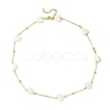 3Pcs 3 Style Natural Shell Beaded Link Chain Necklaces Set with Brass Golden Cable Chains NJEW-TA00120-5