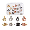 Yilisi 16Pcs 4 Colors Brass Micro Pave Clear Cubic Zirconia Charms FIND-YS0001-03-10