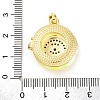 Brass Pendants with Cubic Zirconia and Glass KK-D536-21G-03-3