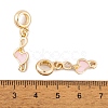 Rack Plating Alloy Pink Enamel European Dangle Charms FIND-C055-14G-3