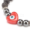 Natural Lava Rock & Synthetic Hematite Stretch Bracelet BJEW-JB08323-02-4