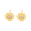 Brass Micro Pave Clear Cubic Zirconia Stud Earrings for Women EJEW-U015-15G-1