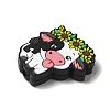 Tongue Out Garland Cute Cow Calf Silicone Focal Beads SIL-M006-03D-2