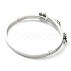 304 Stainless Steel Butterfly Hinged Bangle for Women BJEW-D055-05P-2