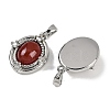 Natural Carnelian(Dyed & Heated) Oval Pendants KK-P283-42A-P-2