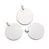 201 Stainless Steel Flat Round Stamping Blank Tag Pendants STAS-S030-10-2