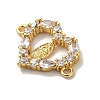 Brass Pave Clear Cubic Zirconia Connector Charms KK-M278-02A-G-2
