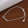Delicate Silver Plated Brass Cubic Zirconia Anklets AJEW-BB12212-3