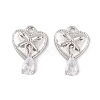 Brass Micro Pave Clear Cubic Zirconia Charms KK-L212-16P-1