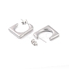 304 Stainless Steel Rectangle Stud Earrings EJEW-P198-03P-2